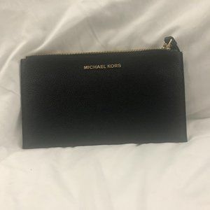Michael Kors Black Leather Wristlet